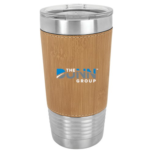 Polar Camel 20 oz. Bamboo Leatherette Polar Camel Tumbler with Clear Lid