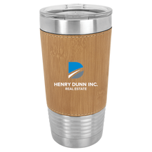 Load image into Gallery viewer, Polar Camel 20 oz. Bamboo Leatherette Polar Camel Tumbler with Clear Lid